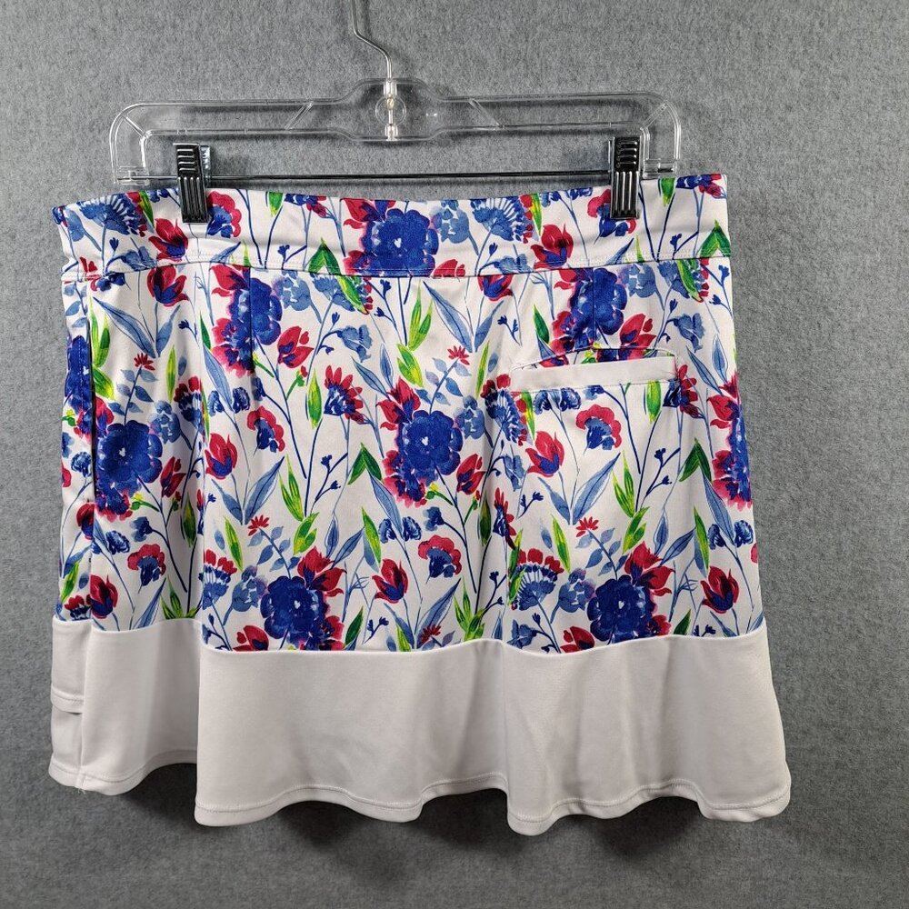 PGA Tour Womens XL Golf Skort Floral Print Pockets Athleisure Colorful Stretch - Picture 2 of 10